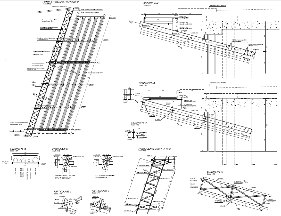 disegni progetto struttura provvisoria ponte